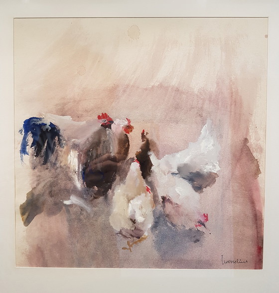 Image 1 of Jeanne Wesselius - Boerderijen - aquarel