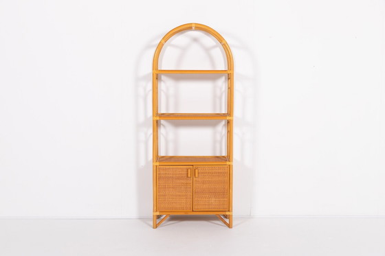 Image 1 of Vintage kast van bamboe en rotan, jaren 1980