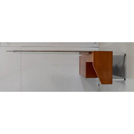 Image 1 of Vintage teakhouten kaptafel met grote spiegel, 1960-1970