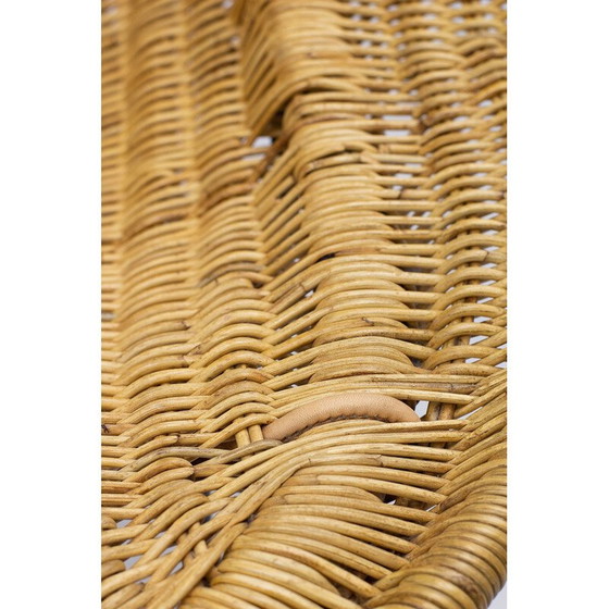 Image 1 of Vintage "Stora Kraal" rieten fauteuil door Kerstin Hörlin-Holmqvist voor Nordiska Kompaniet, Zweden 1950