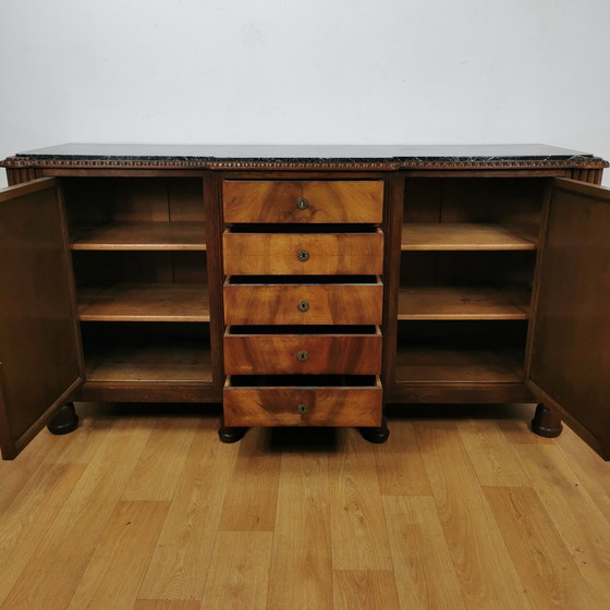 Image 1 of Vintage Art Deco Dressoir Wandkast Met Marmer Blad