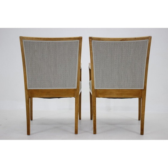 Image 1 of Paar vintage berkenhouten fauteuils van Frits Henningsen, Denemarken