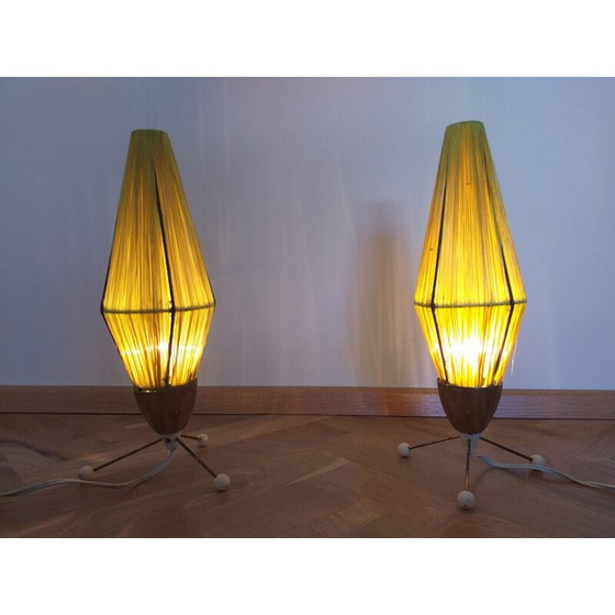 Image 1 of Paar vintage raketlampen, 1960
