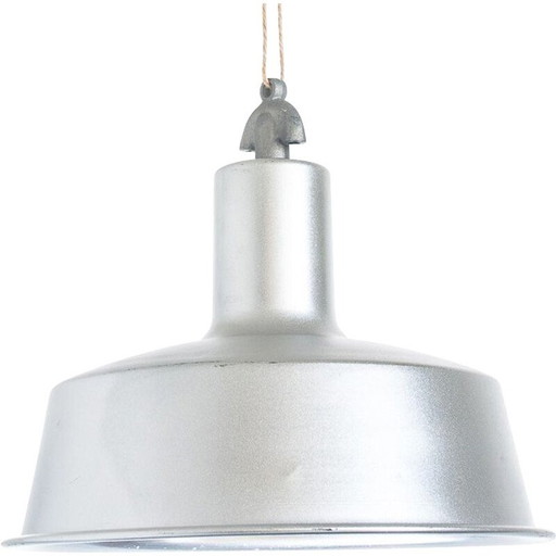 Vintage aluminium plafondlamp in industriële stijl Spanje 1970