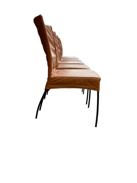 Image 1 of Set Van 6 Montis Spica Chairs Cognac