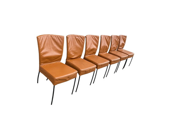 Image 1 of Set Van 6 Montis Spica Chairs Cognac