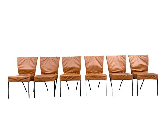 Image 1 of Set Van 6 Montis Spica Chairs Cognac