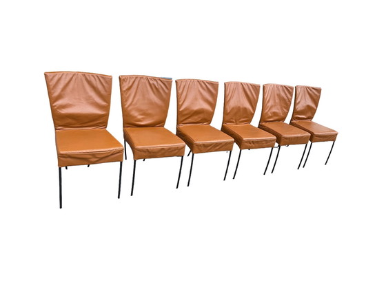 Image 1 of Set Van 6 Montis Spica Chairs Cognac