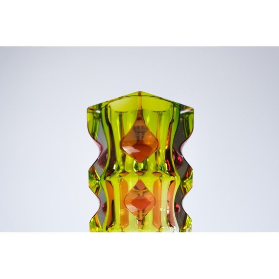 Image 1 of Vintage roze glazen vaas van Oldrich Lipsky voor Novy Bor Exbor, Tsjecho-Slowakije 1964