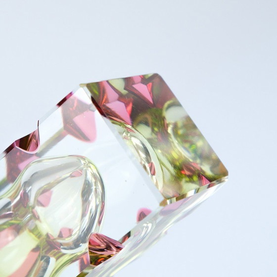 Image 1 of Vintage roze glazen vaas van Oldrich Lipsky voor Novy Bor Exbor, Tsjecho-Slowakije 1964