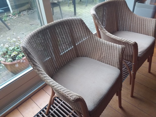 2x Lloyd loom fauteuil