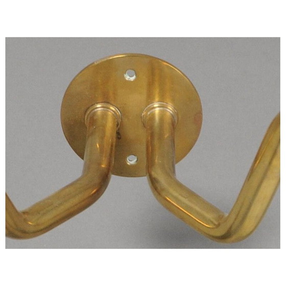 Image 1 of Paar vintage opaalglas en messing wandlampen van Vilhelm Lauritzen voor Louis Poulsen, 1950