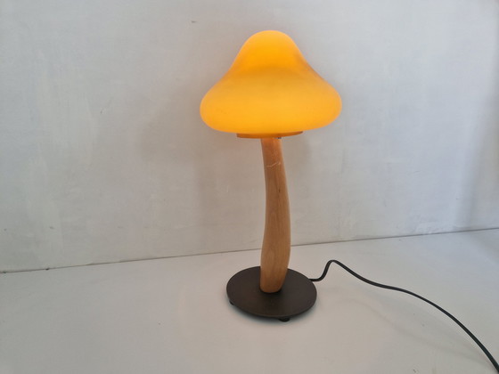 Image 1 of Vintage glazen paddestoel lamp