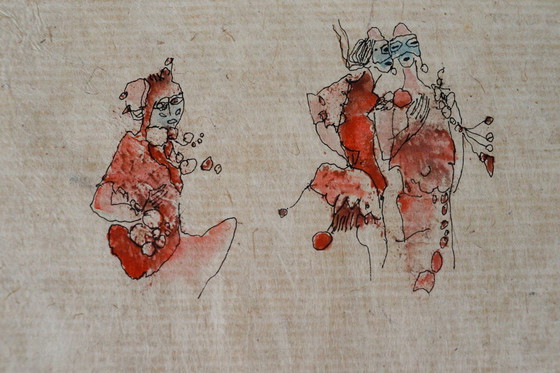 Image 1 of Dang Lebadang, 'Landschap', aquarel op papier