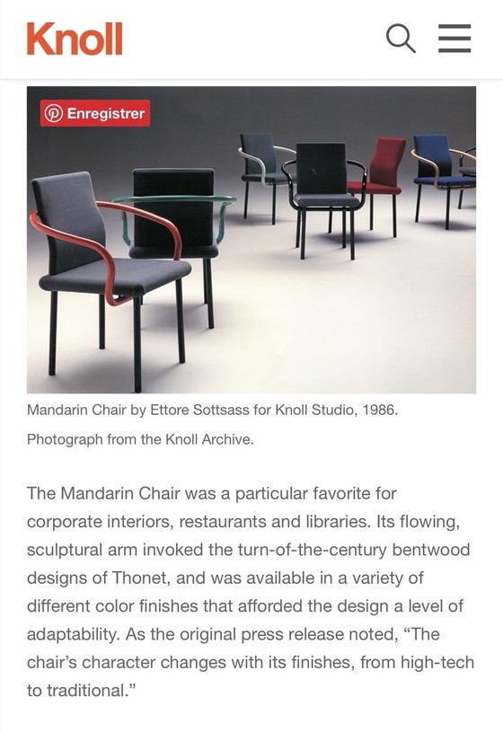 Image 1 of Suite 8 Mandarijn Stoelen Ettore Sottsass