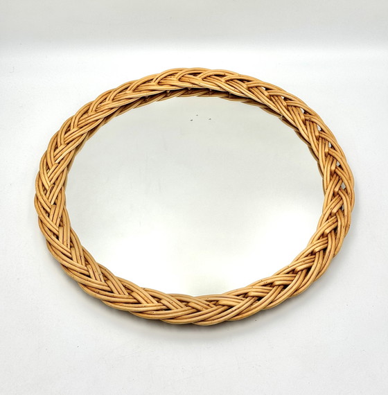 Image 1 of Vintage rotan rieten spiegel