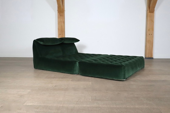 Image 1 of Le Bambole bed in fluweel van Mario Bellini voor B&B Italia, 1970S