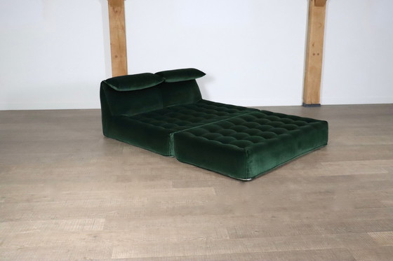 Image 1 of Le Bambole bed in fluweel van Mario Bellini voor B&B Italia, 1970S