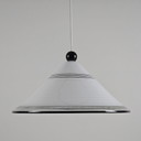 Zeldzame vintage 1980S plastic kegelvormige hanglamp met horizontale lijnen.