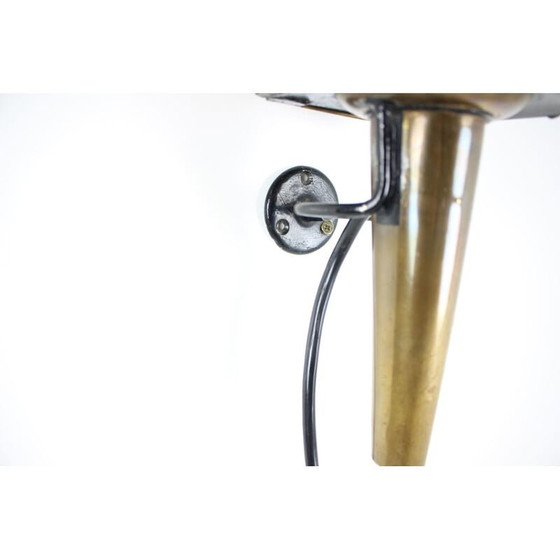 Image 1 of Vintage wandlamp van messing en glas, Tsjechisch 1950