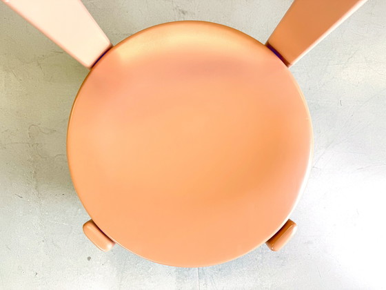 Image 1 of Set van 4 vintage stoelen Beiger rood Bruno Rey Kusch & Co jaren 1970 ontwerp Nieuw gelakt