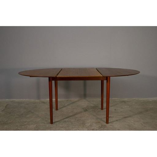 Vintage Deense ronde uittrekbare salontafel in teak, 1970