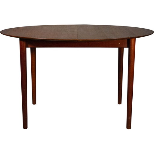 Vintage Deense ronde uittrekbare salontafel in teak, 1970