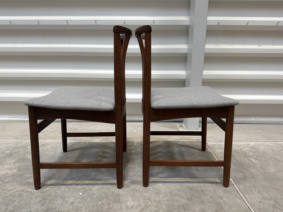 Image 1 of Set van 2 Vintage Teak Houten Eetkamerstoelen