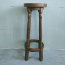 Vintage (Antieke) Eikenhouten Barkrukken/Zuilen