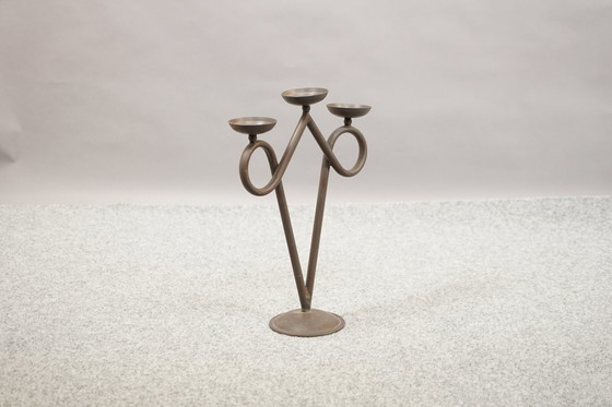 Image 1 of Brutalistische vintage kandelaar, jaren 1960