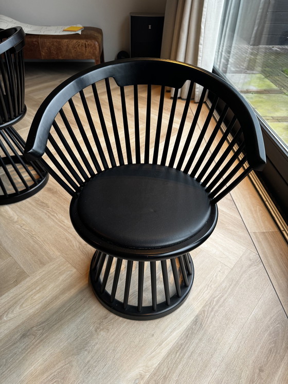 Image 1 of 6X Tom Dixon Fan Chair - Zwart