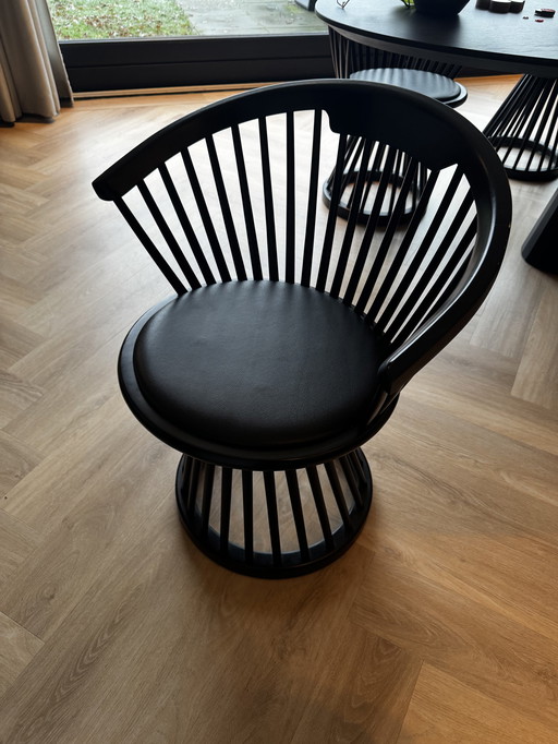 6X Tom Dixon Fan Chair - Zwart