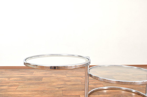 Image 1 of Vintage Milo Baughman Stijl Chromen Draaibare Salontafel, 1970S