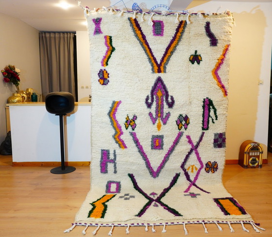 Image 1 of Berber tapijt - 261 cm x 147 cm - gekleurde wol