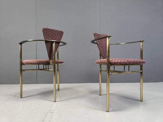 Image 1 of Postmoderne eetkamerstoelen van Belgochrom, 1980S