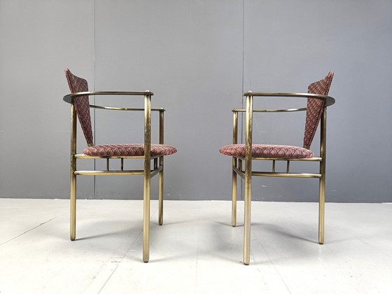 Image 1 of Postmoderne eetkamerstoelen van Belgochrom, 1980S