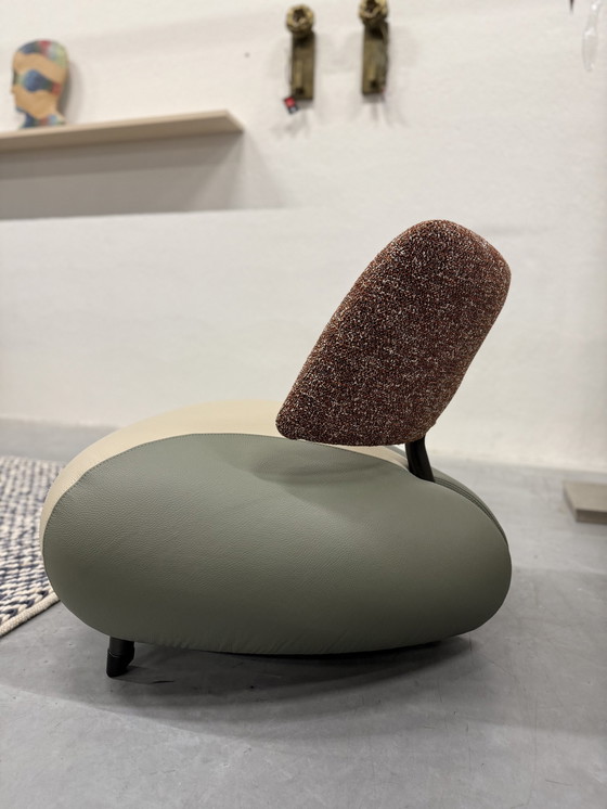 Image 1 of Leolux Pallone Fauteuil Senso Leer & State Stof
