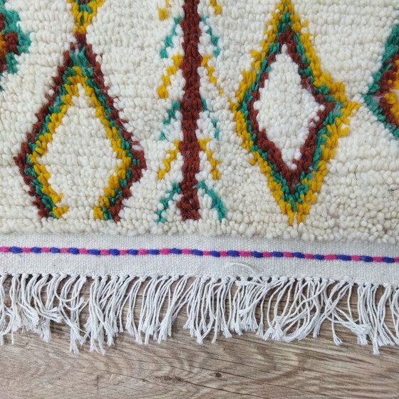 Image 1 of Handgemaakte Marokkaanse Berber Wollen Tapijt - Tapis Berbère Marocain En Laine Fait Main