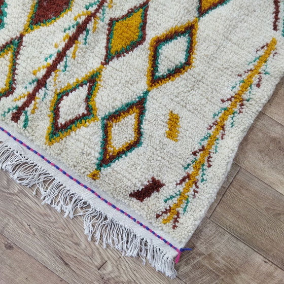 Image 1 of Handgemaakte Marokkaanse Berber Wollen Tapijt - Tapis Berbère Marocain En Laine Fait Main