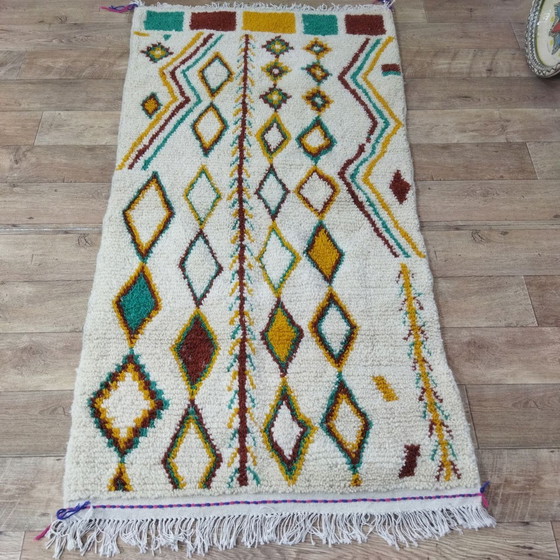 Image 1 of Handgemaakte Marokkaanse Berber Wollen Tapijt - Tapis Berbère Marocain En Laine Fait Main