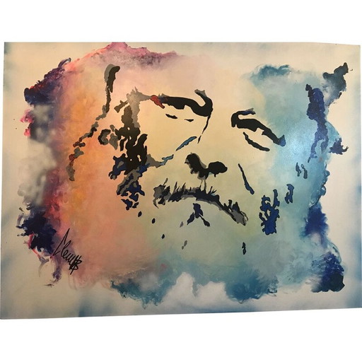 Vintage schilderij Rabbi kleuren door ClemS, 2020