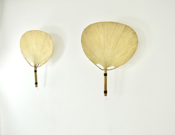 Image 1 of Paar "Uchiwa" wandlampen van Ingo Maurer voor M Design, 1970S