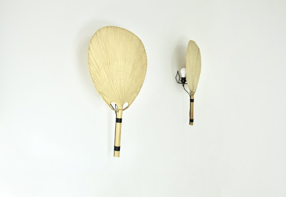 Image 1 of Paar "Uchiwa" wandlampen van Ingo Maurer voor M Design, 1970S