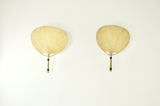 Image 1 of Paar "Uchiwa" wandlampen van Ingo Maurer voor M Design, 1970S