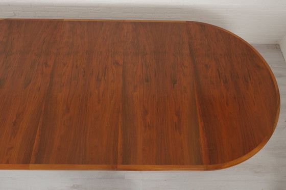 Image 1 of Vintage Ronde Uitschuifbare Eettafel | Walnoot | 119 Tot 319 Cm