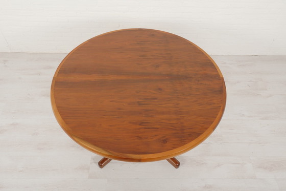 Image 1 of Vintage Ronde Uitschuifbare Eettafel | Walnoot | 119 Tot 319 Cm