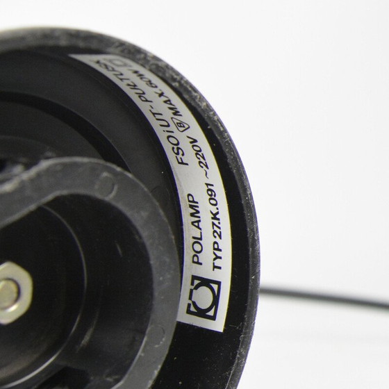 Image 1 of Vintage industriële verchroomd stalen wandlamp van Polam-Pułtusk, Polen 1970