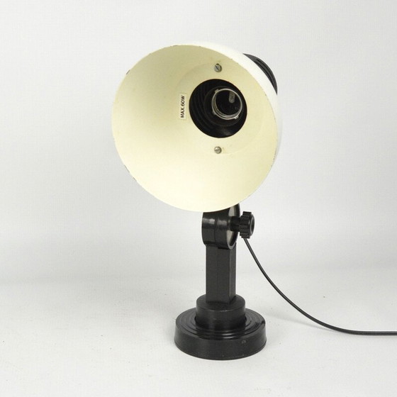 Image 1 of Vintage industriële verchroomd stalen wandlamp van Polam-Pułtusk, Polen 1970