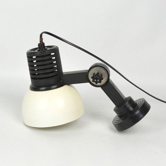 Image 1 of Vintage industriële verchroomd stalen wandlamp van Polam-Pułtusk, Polen 1970