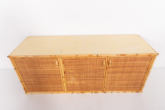 Image 1 of Vintage Bamboe en Rotan Dressoir, Italië 1990'S